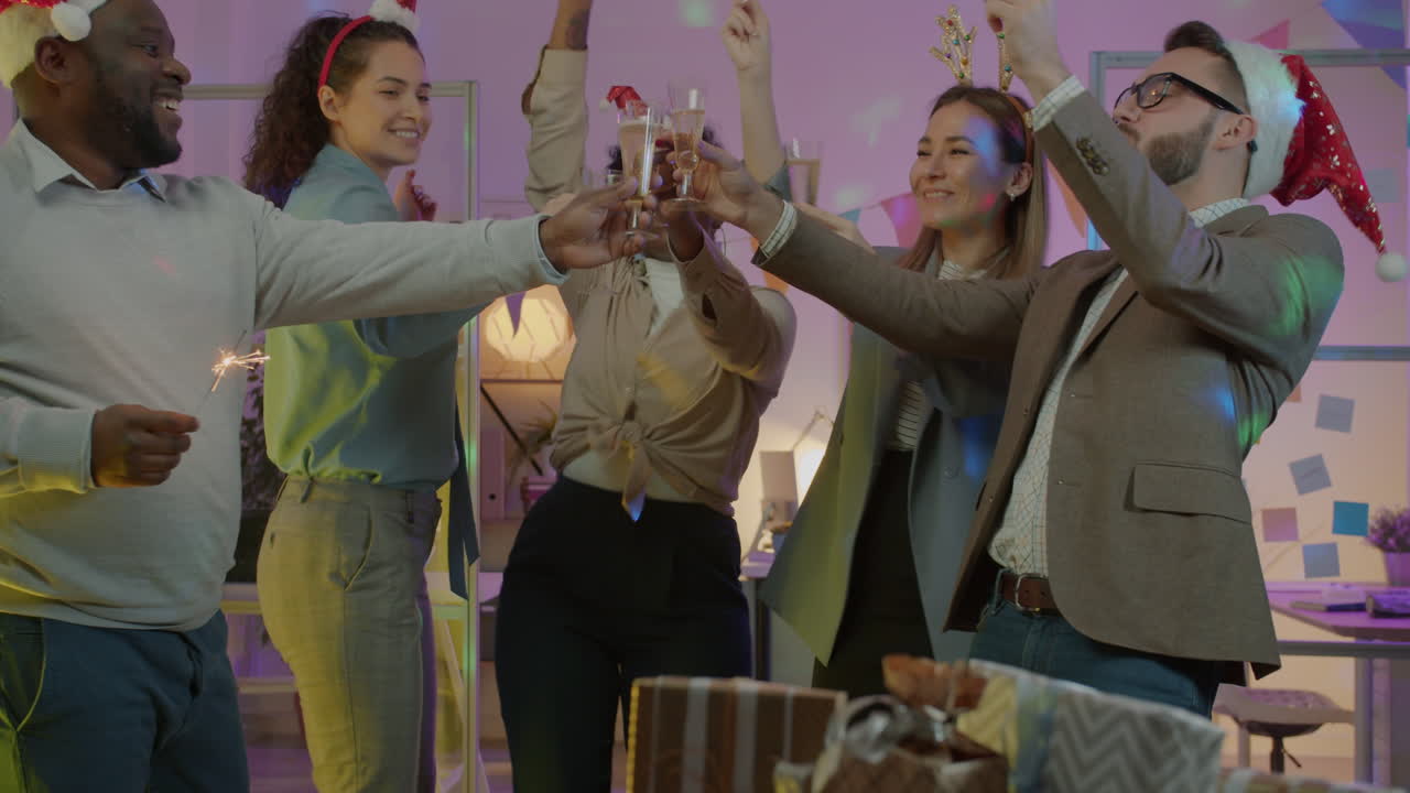 Happy Team Celebrating Holiday Party