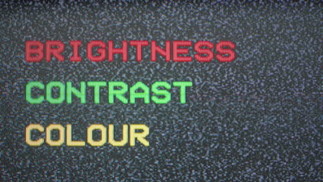 vintage tv screen with settings menu