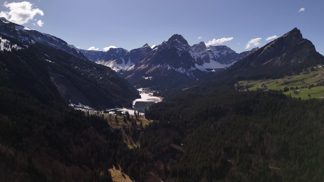 Switzerland forest Obersee lake Glarus Swiss Alps mountains landscape Oberseealp