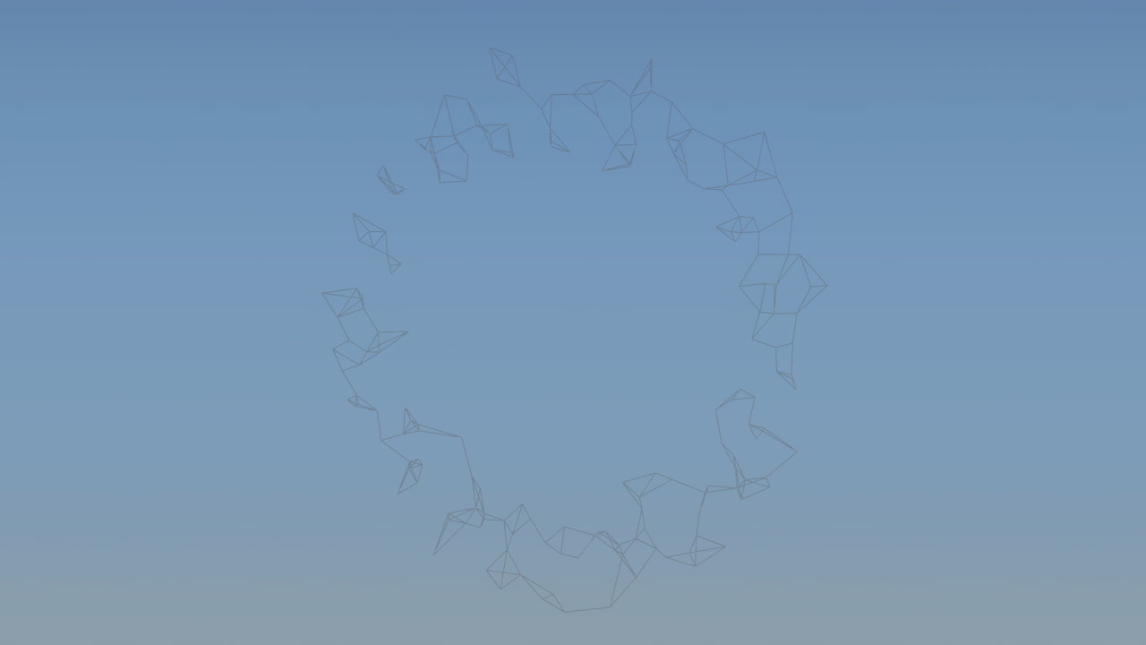 파란색 배경 위의 연결 네트워크의 애니메이션