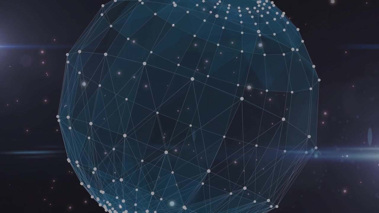 Animation of globe and spots on black background