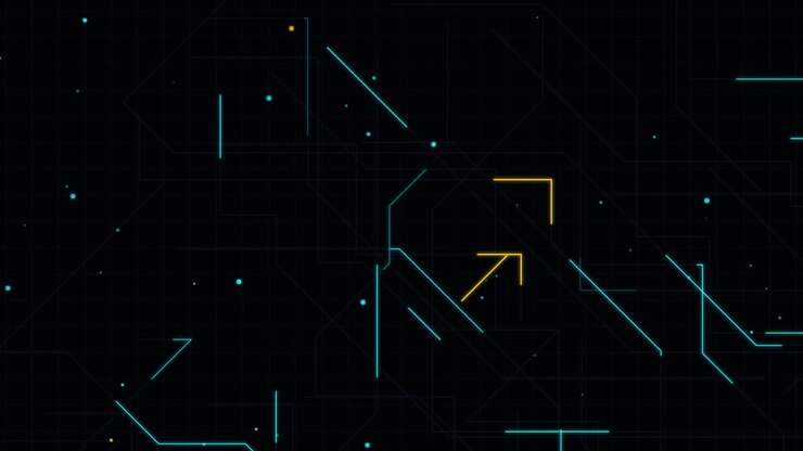 Abstract Digital Network Lines and Particles Motion Background