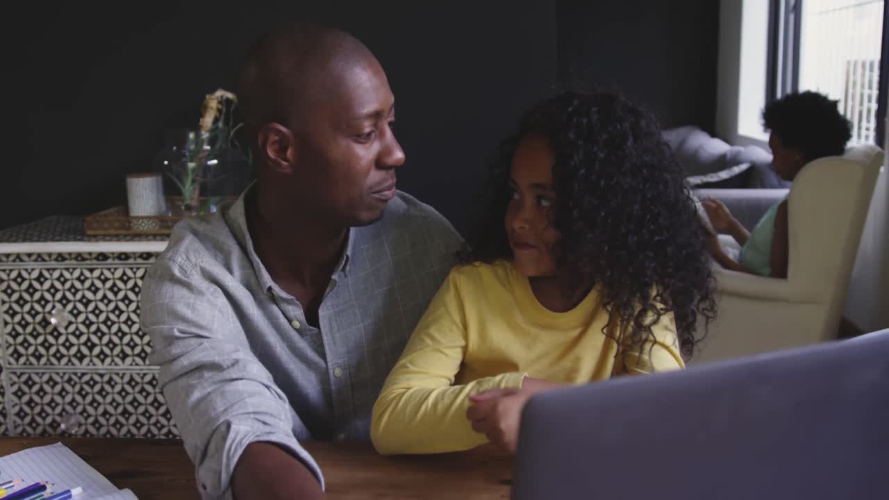 Family spending time at home together