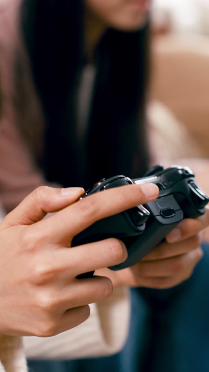 Close Up of Hands Playing Video Game with Controller