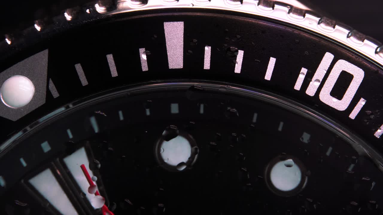 아름다운 스테인리스 스 기계 시계, 크로노그래프 클로즈업, 럭셔리 시계, 매크로 스튜디오, 4k