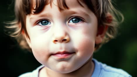 a close up portrait of a baby boy