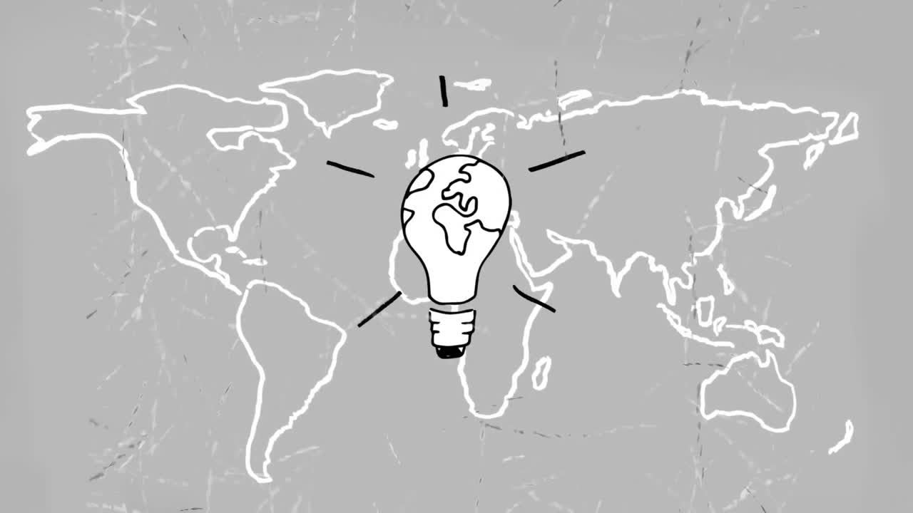 animación digital de una idea global