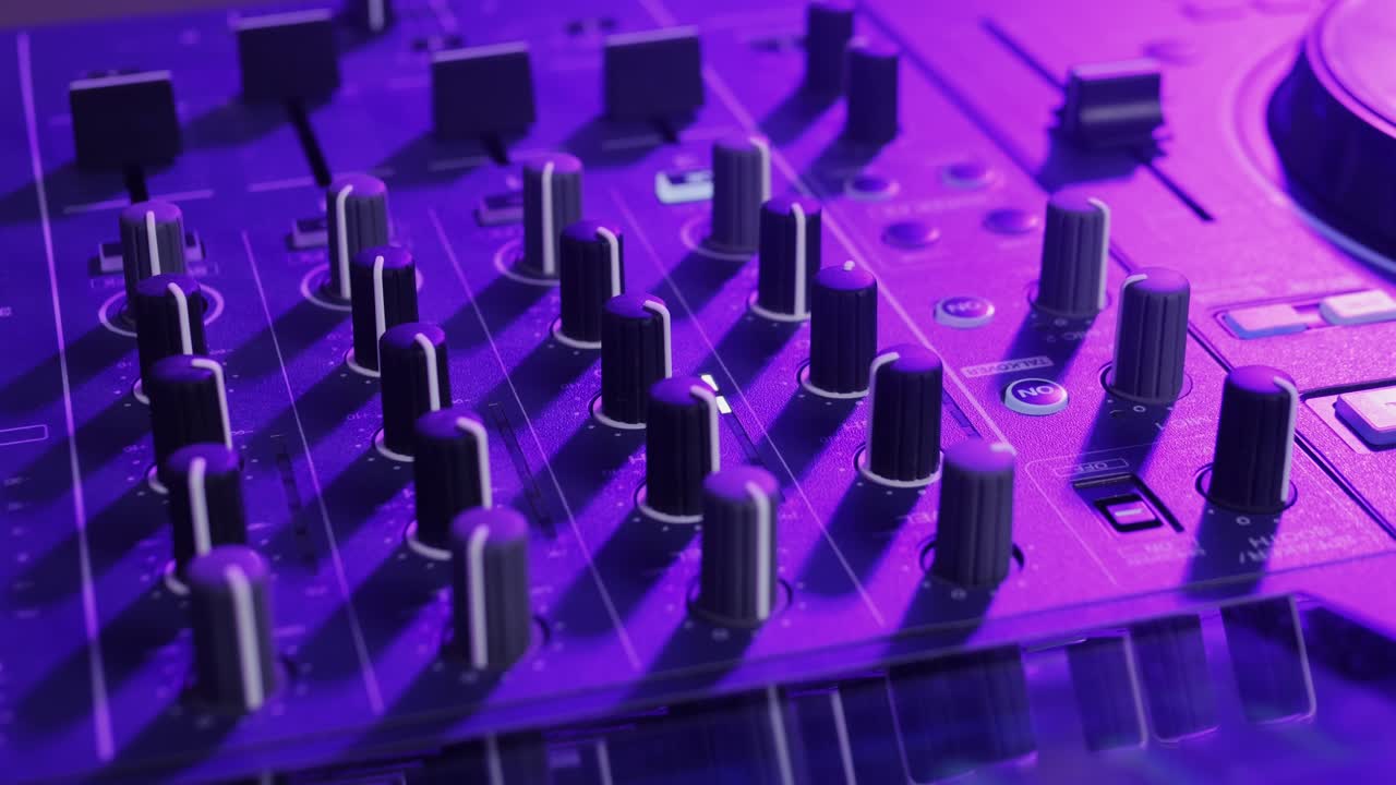 DJ Mixer Console Close-Up