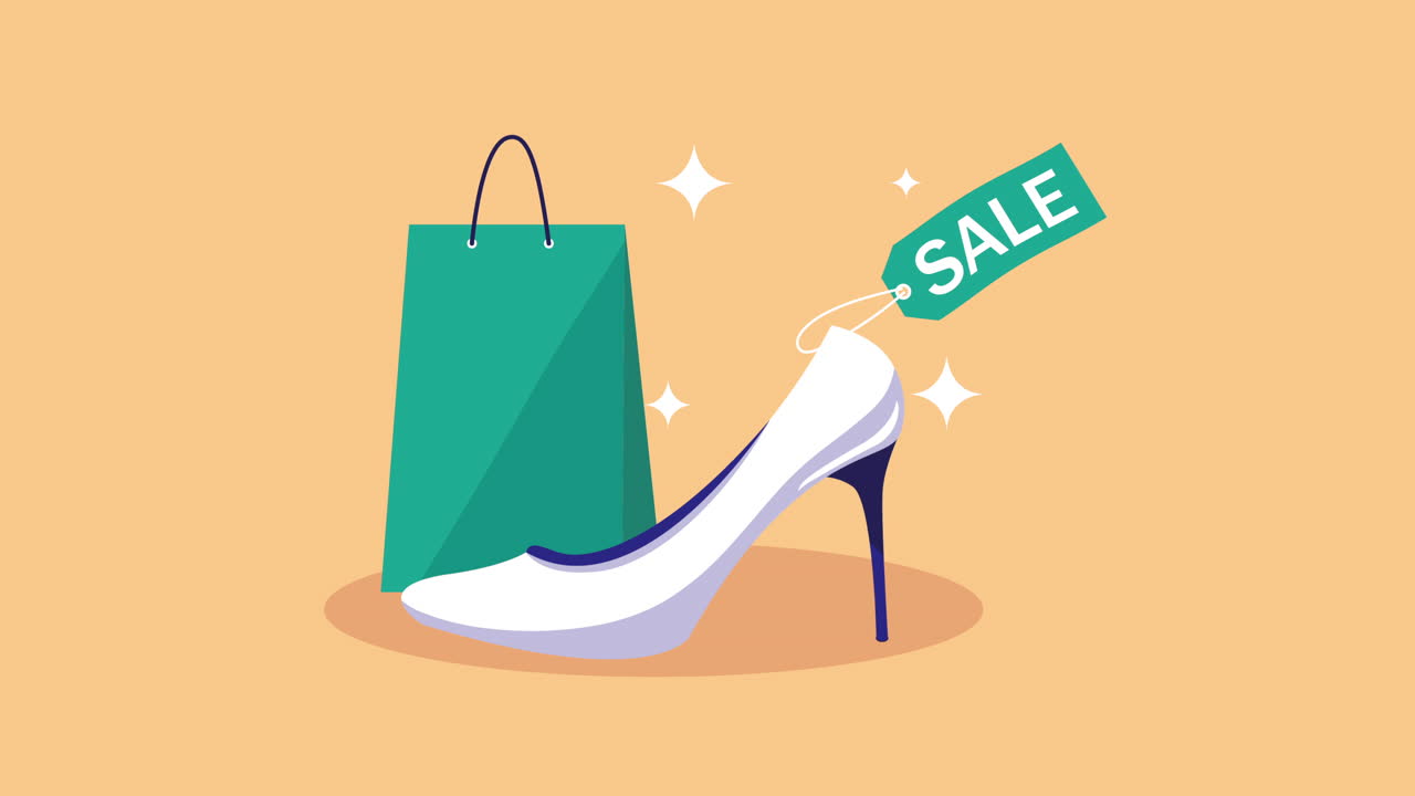 여성의 하이힐을 구매하는 판매