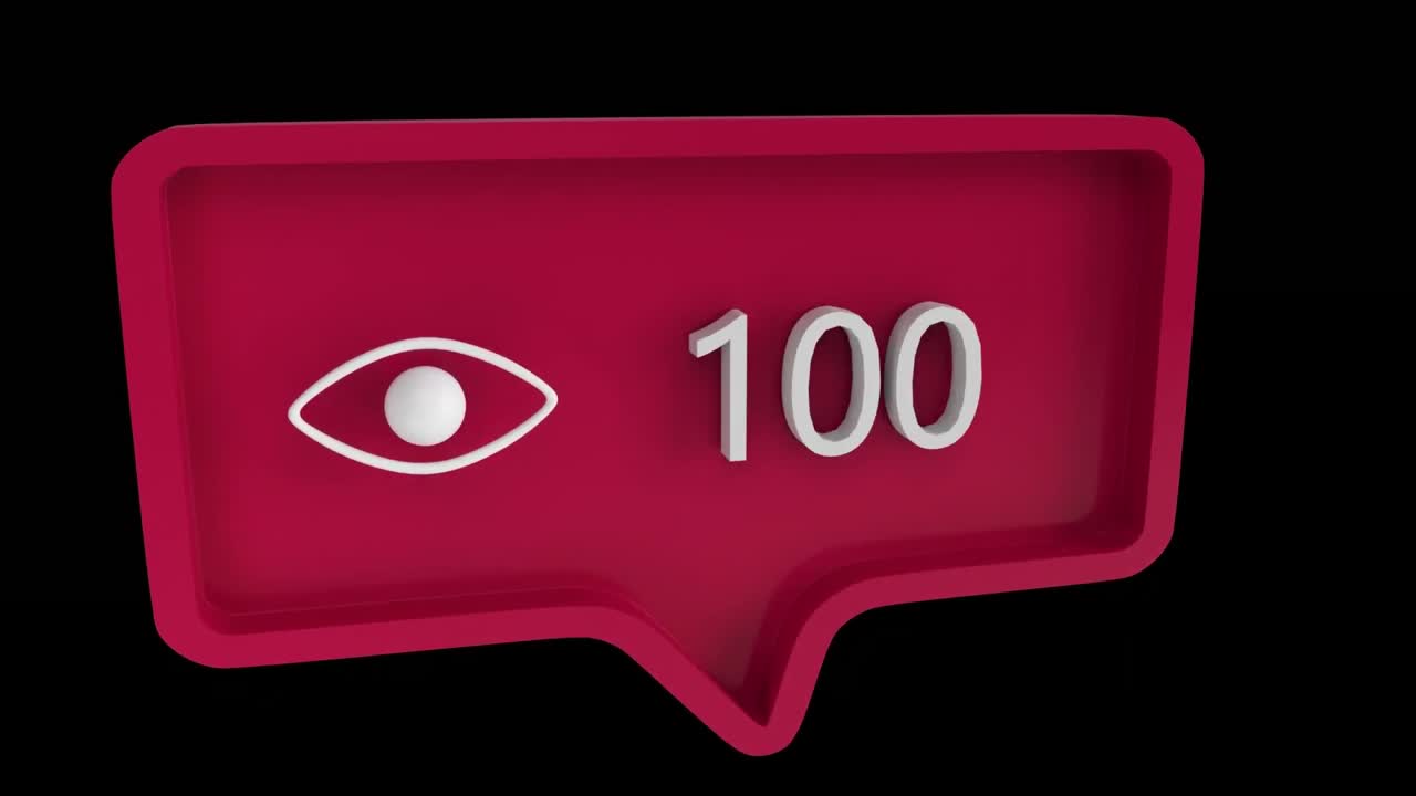 icono de vista con un número creciente en las redes sociales