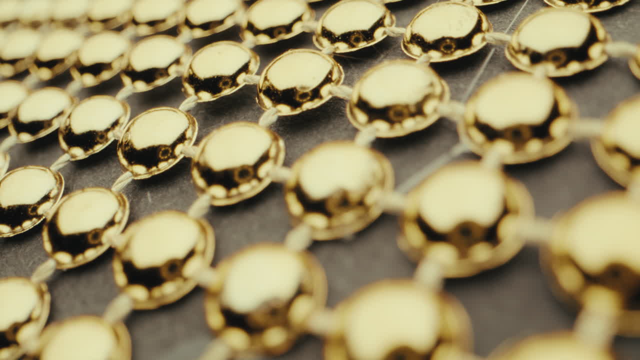 Close-up of gold decorative beads