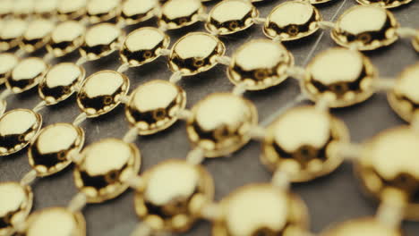 close-up of gold decorative beads