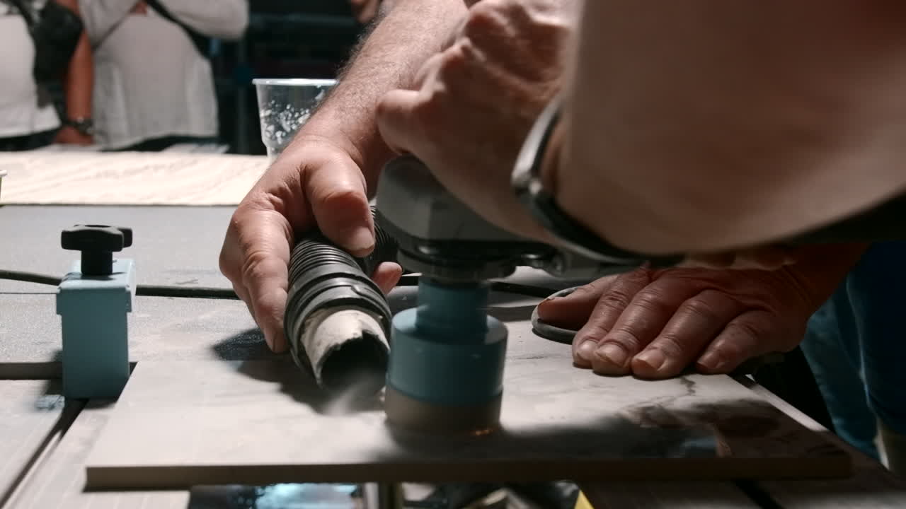 corte de azulejos y molienda de tuberías