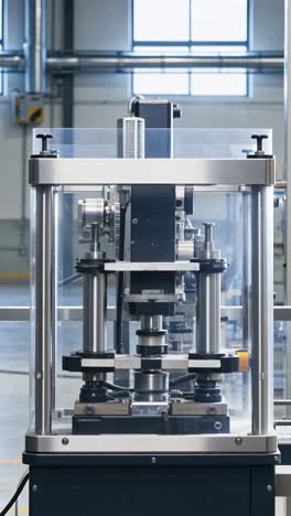 industrial machine in clear enclosure