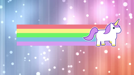 unicorn with rainbow and bright lights