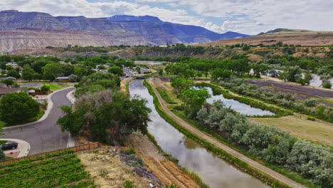 drone flyover of a vineyard in palisades, colorado