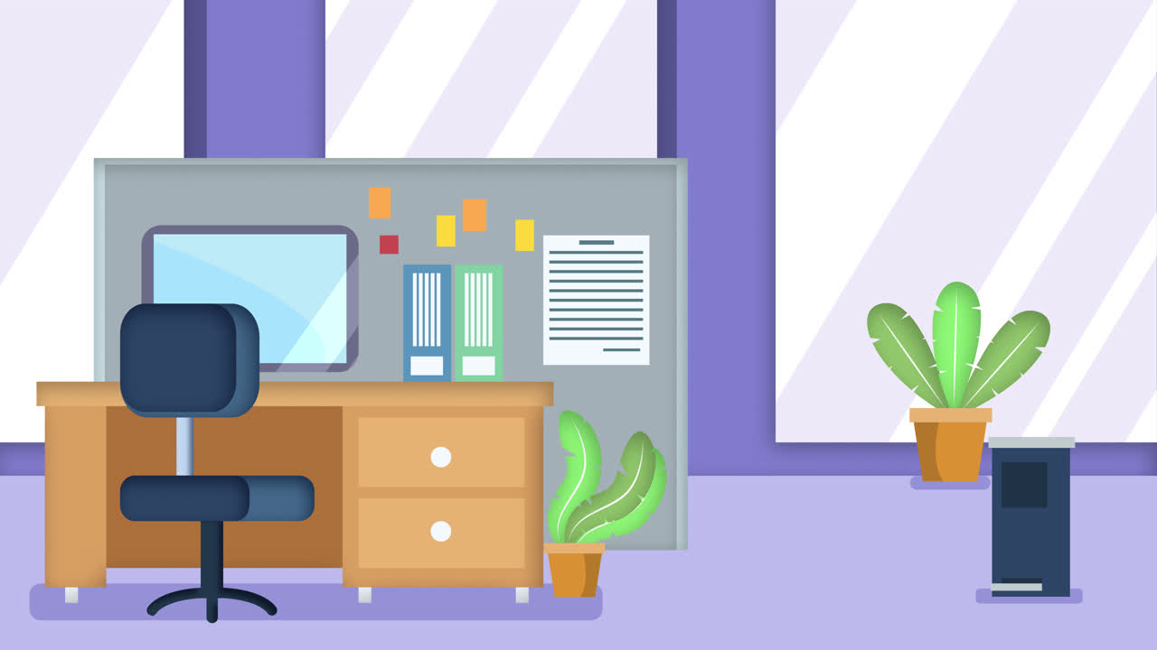 illustrazione moderna dello spazio di lavoro dell'ufficio