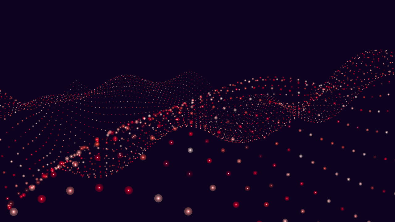 movimiento fluido dinámico patrón de onda de punto rojo en fondo negro