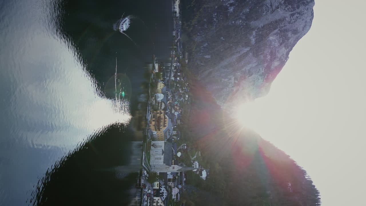 Hallstatt Austria Village Surrounded by Lake and Mountains