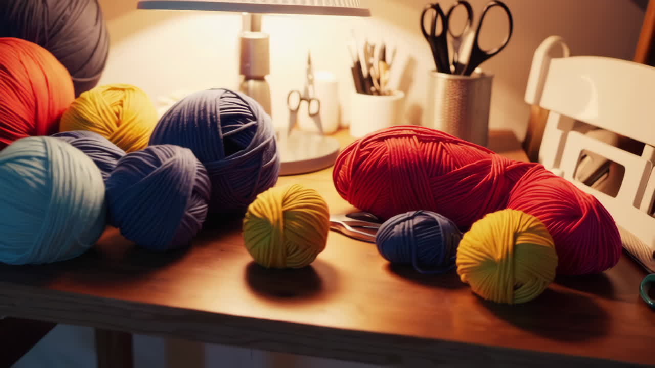 Cozy Crafting Workspace at Night