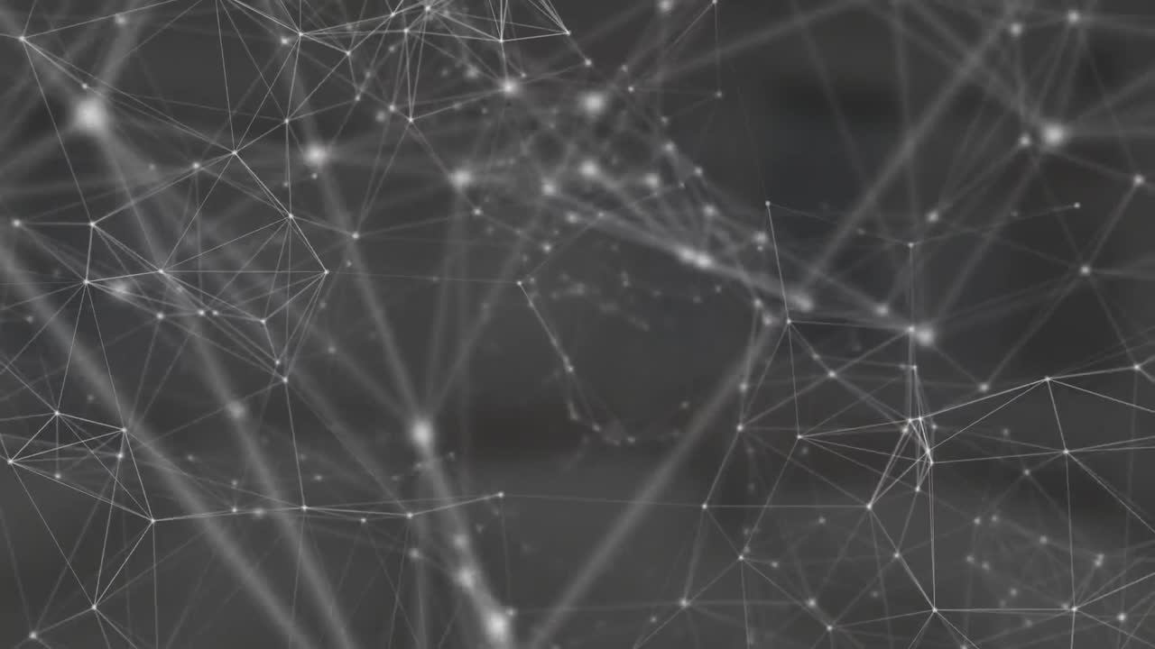 Animation of network of connections over grey background
