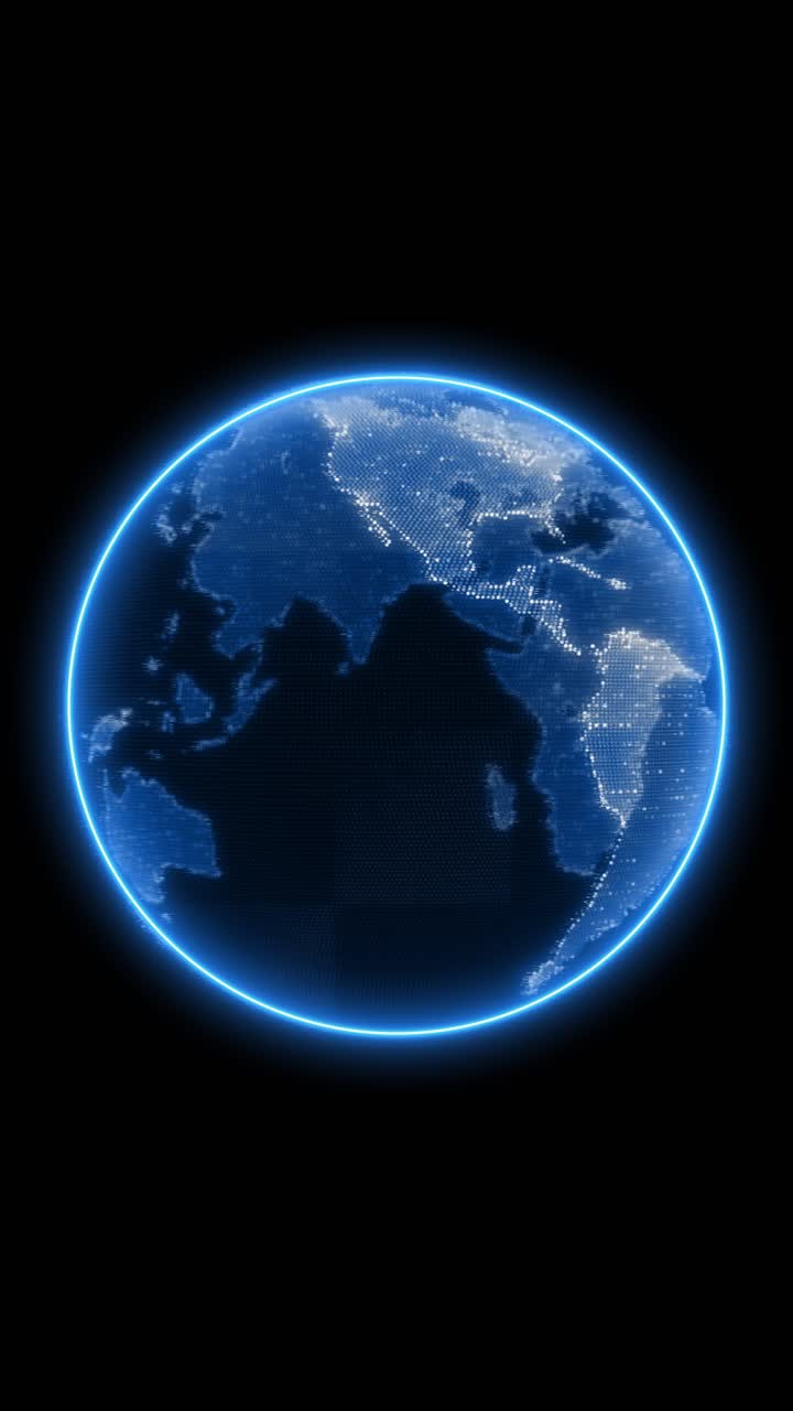 Digital planet earth particles cyberspace flow data global network science technology futuristic