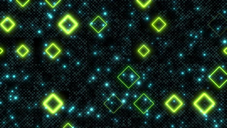 Digital-neon-led-cubes-and-dots-pattern