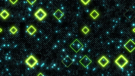 patrón digital de cubos y puntos con led de neón