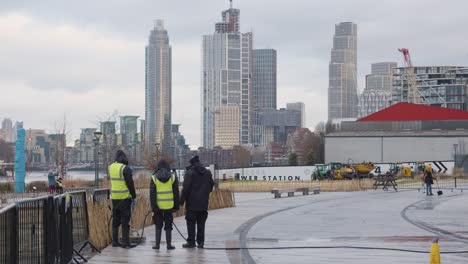 high rise buildings on london skyline from battersea power station development