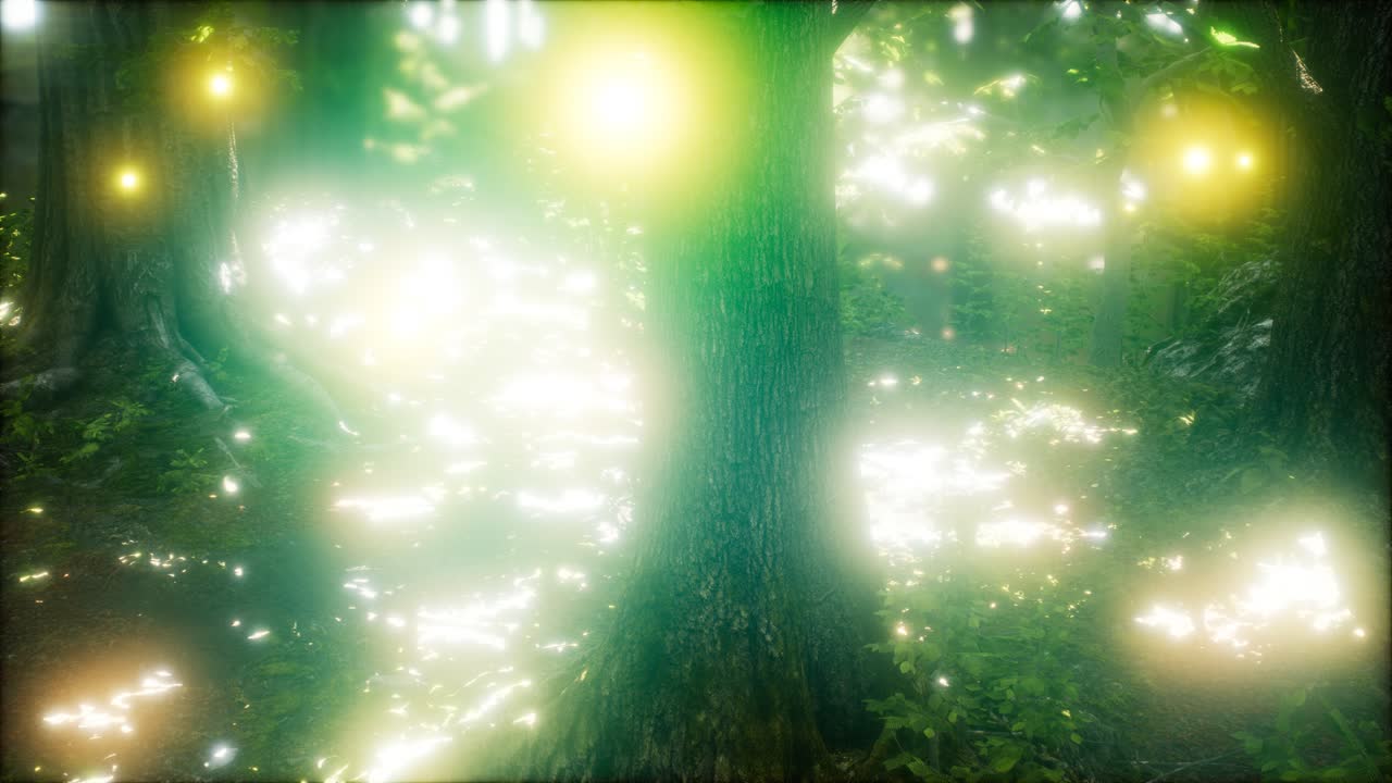 luciérnaga volando en el bosque