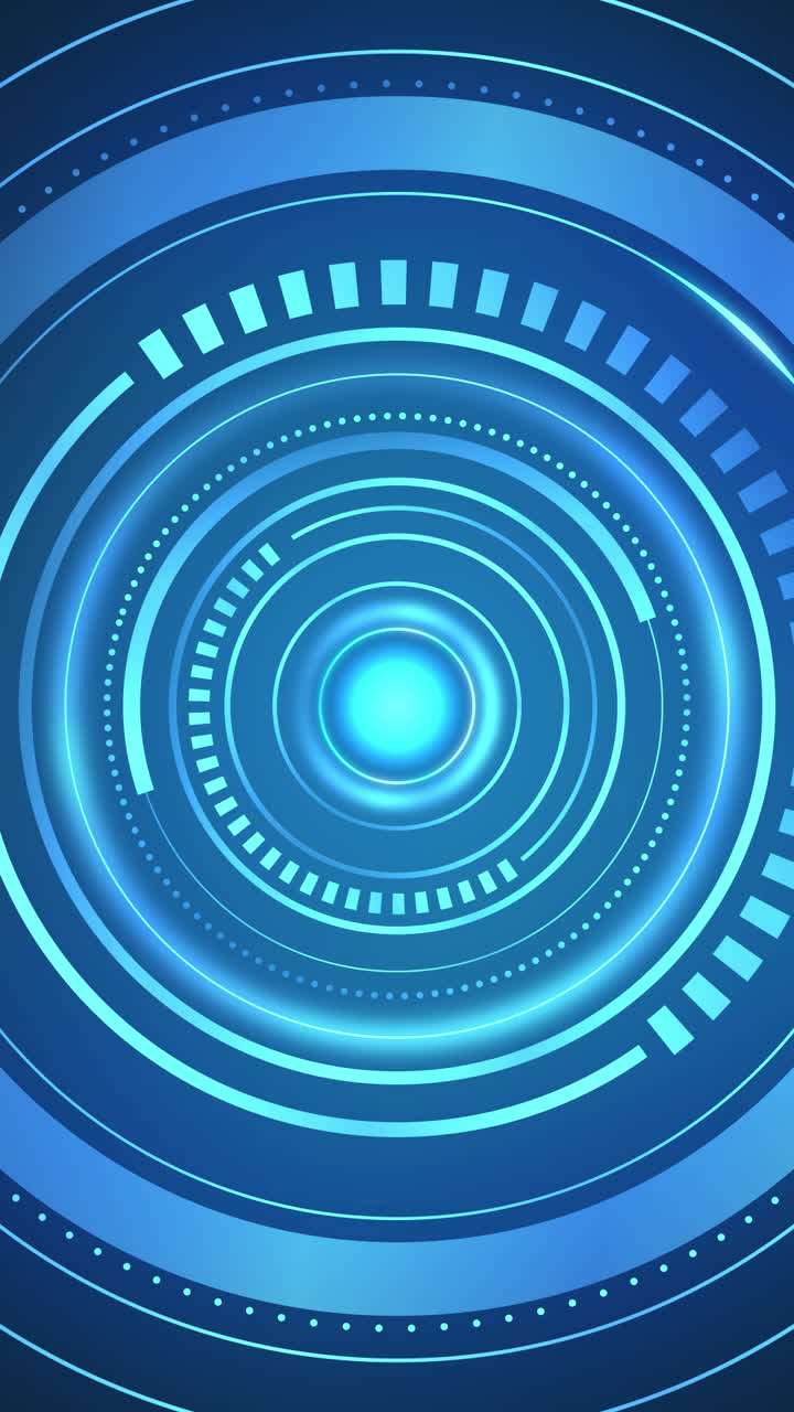 Futuristic Blue Concentric Circles Abstract Background
