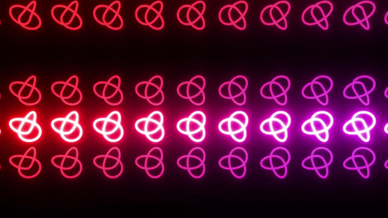 네온 기하학 패턴 배경