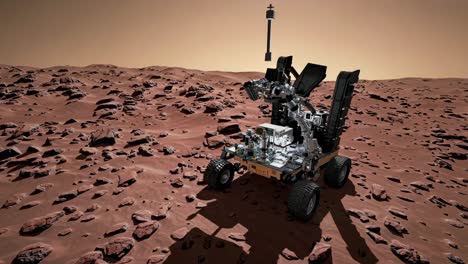 el rover de marte en la superficie marciana