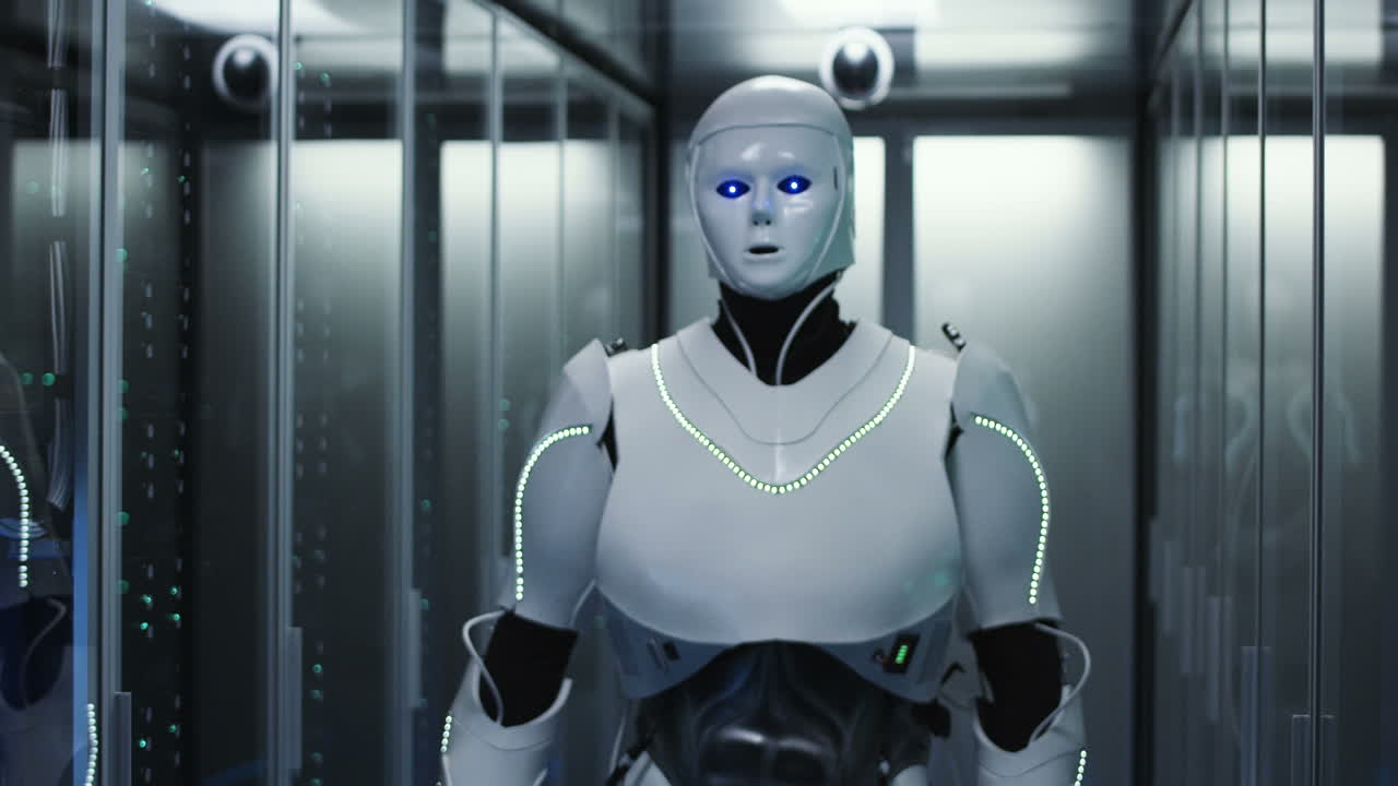 robot in un centro dati