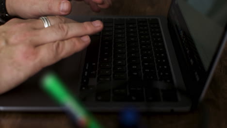 student using computer in classroom