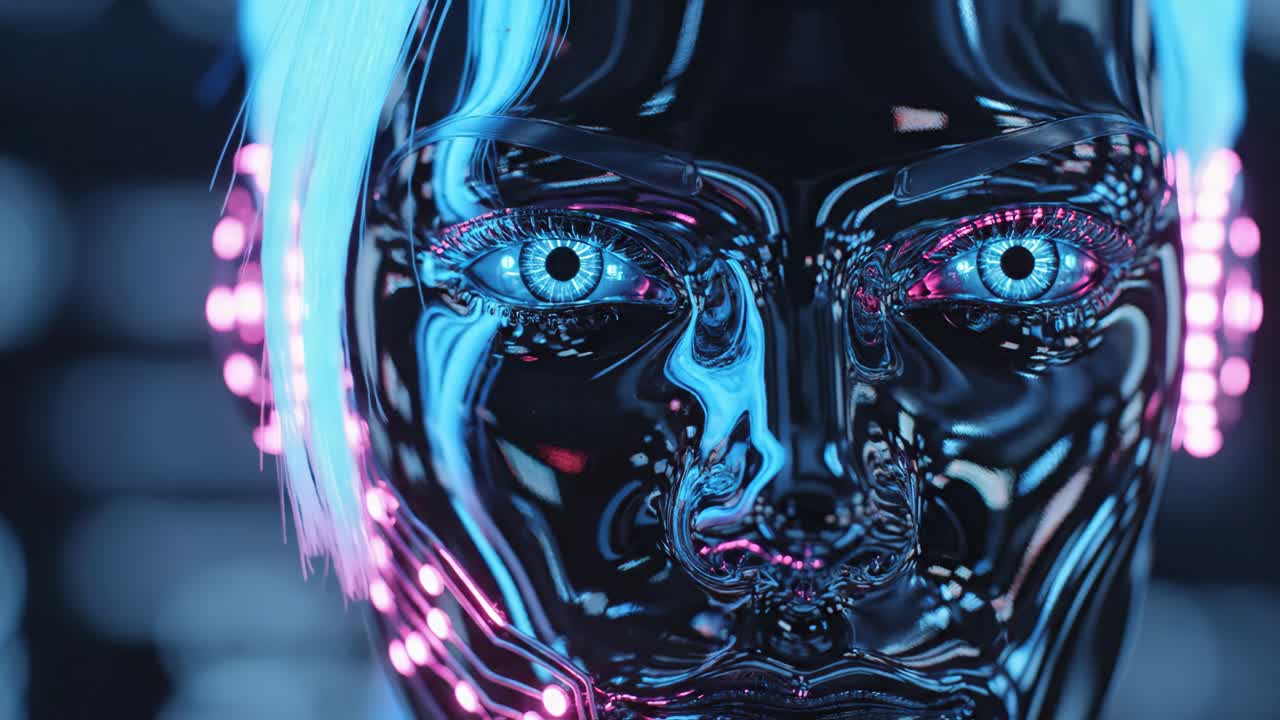 Futuristic Cyborg Android Face
