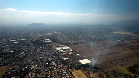 aerial shot of poor neighborhood outside mexico city