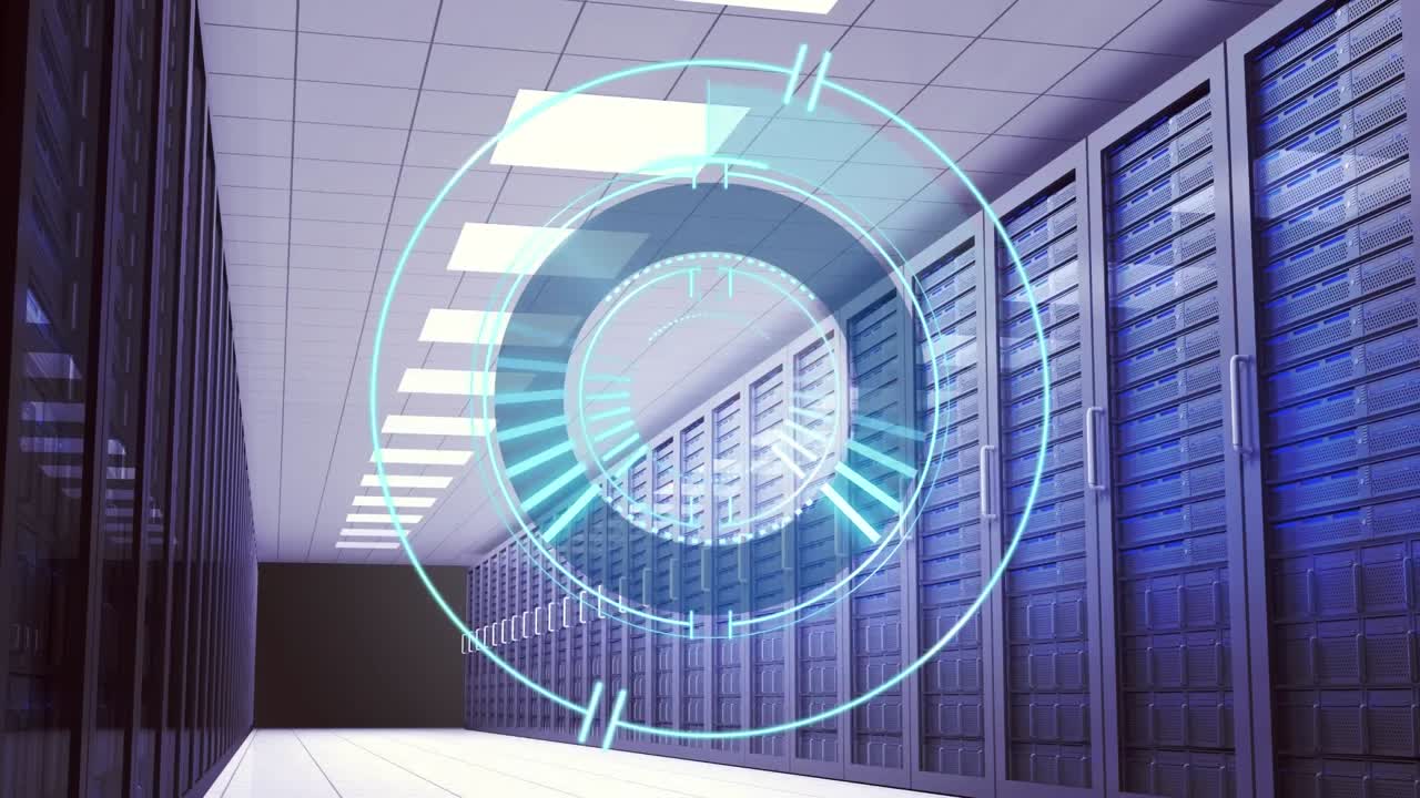 Animation of scope scanning over server room