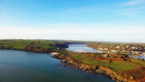 Aerial-view-of-landscape-and-river-4k