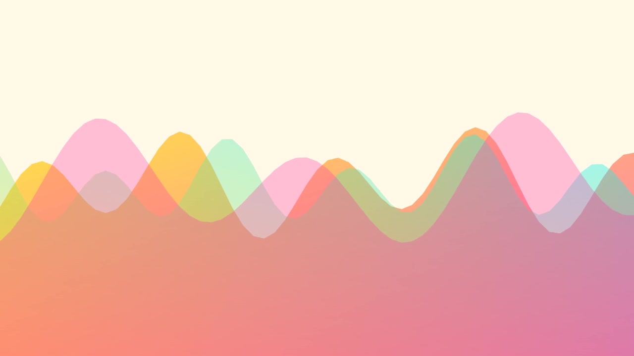 Abstract Animated Colorful Waveforms Moving on Light Background