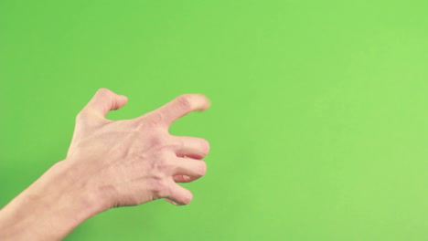 Isolierte-Menschliche-Hand-Auf-Grünem-Hintergrund,-Die-Eine-Geste-Macht.-Chroma-Key-Studio