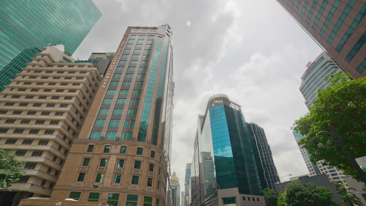 día soleado ciudad de singapur centro de la ciudad famoso sorteo lugar panorama 4k lapso de tiempo