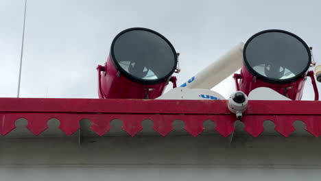 lamps and propeller of a riverboat in cincinnati, ohio, usa