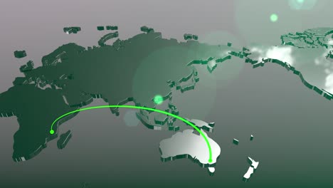 australia to south africa connection world map animation