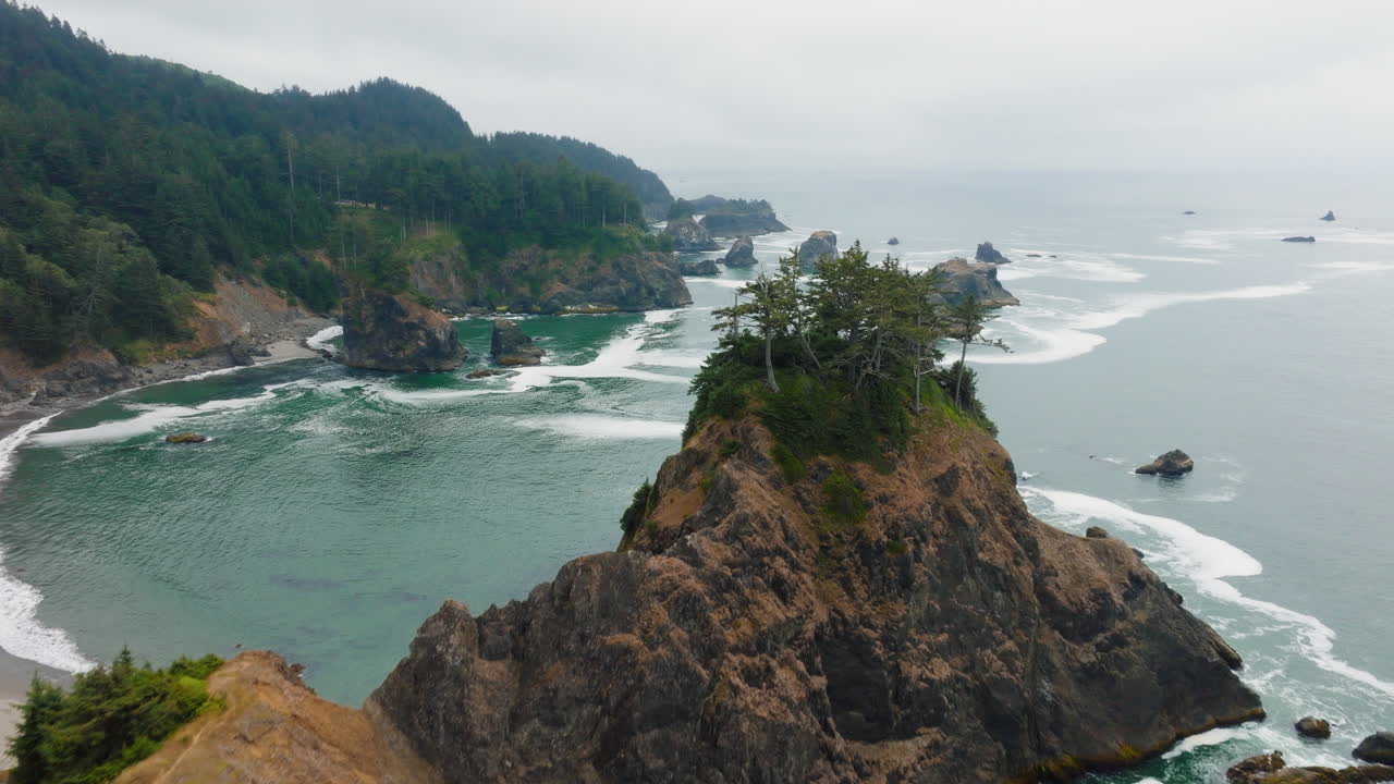 Rugged Coastal Landscape with Sea Stacks and Cliffs