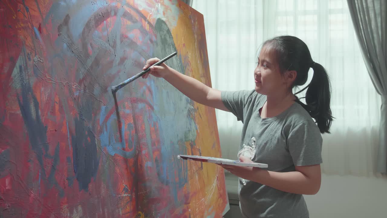 Girl Painting Abstract Art