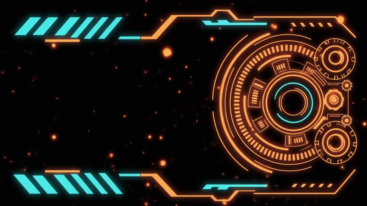 Animating Futuristic HUD Display with Glowing Digital Elements