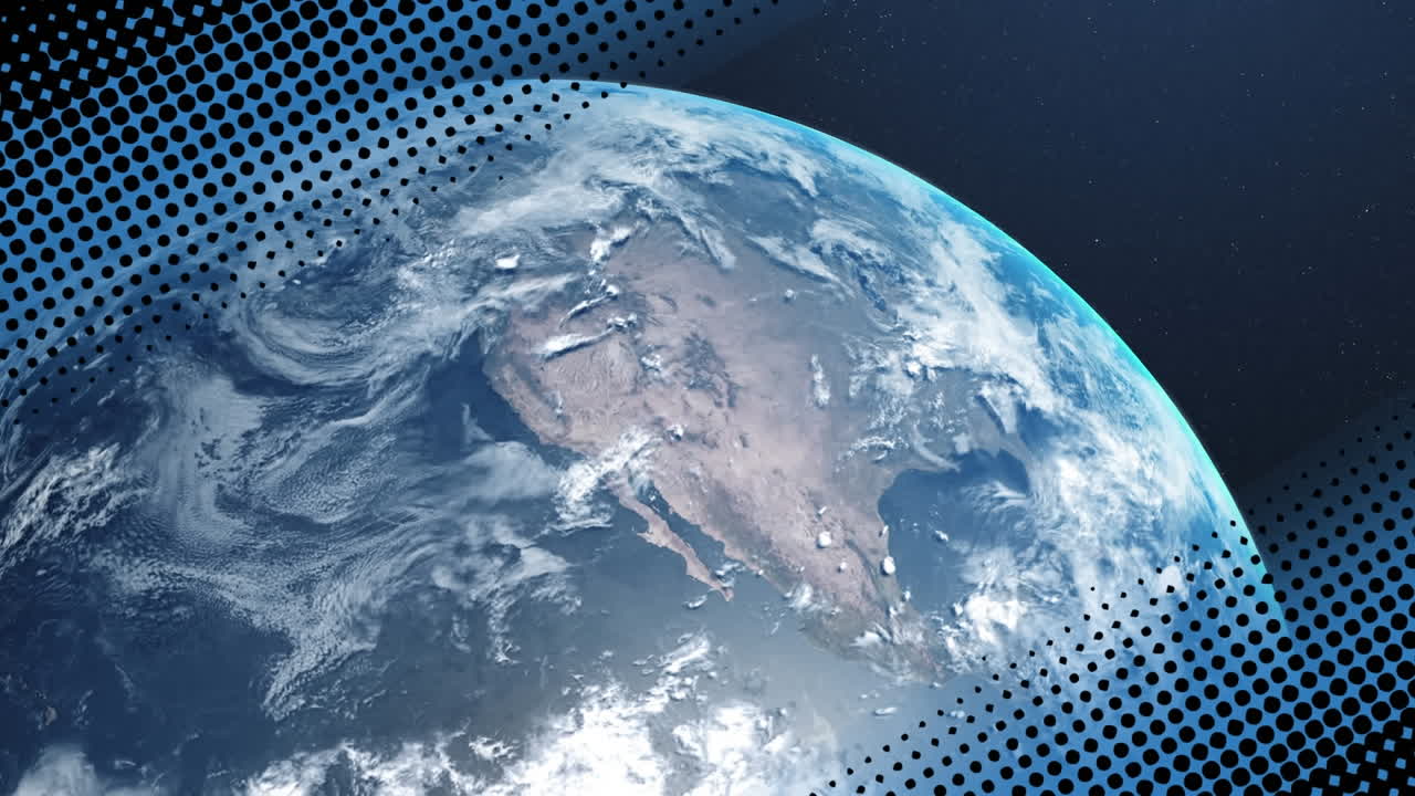 지구 위 에  ⁇ 박이는 점 들 의 줄 의 애니메이션