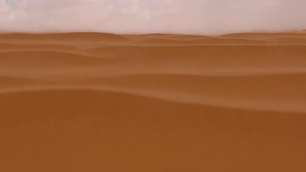 ⁇ 니지 에서 바람 이 불고 있는 날 에 사막 의 모래 언덕 위 에 모래 가 불고 있다