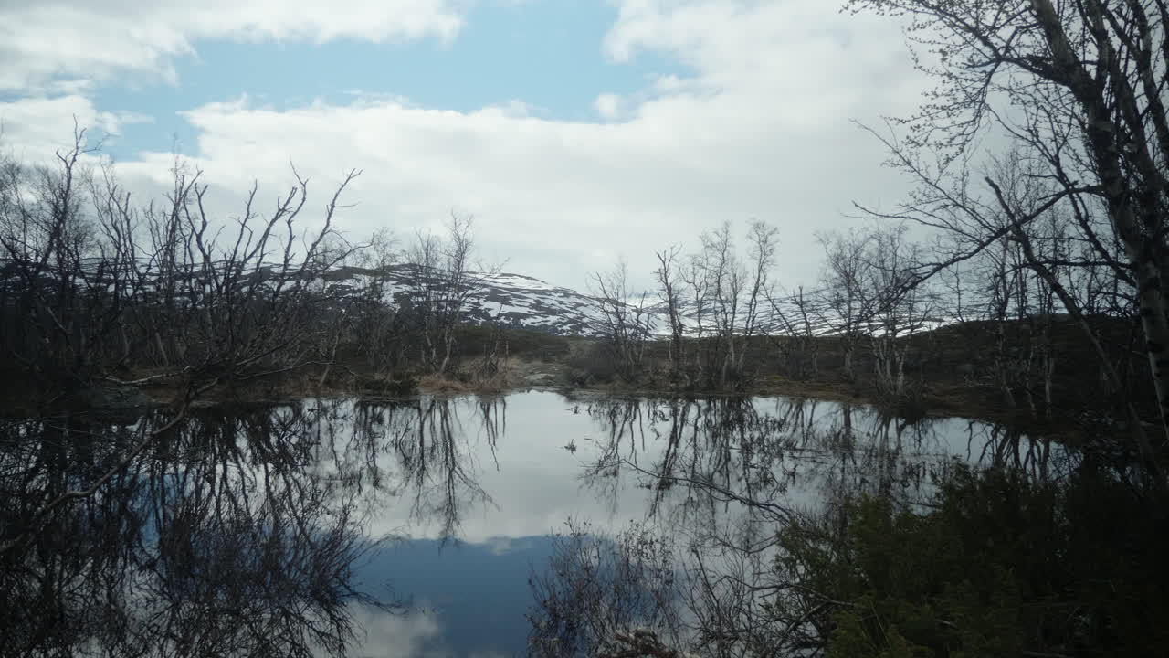 Stunning Water Reflections, Serene Swedish Mountains and Lake Landscape, Summer on the Kungsleden in the Abisko National Park